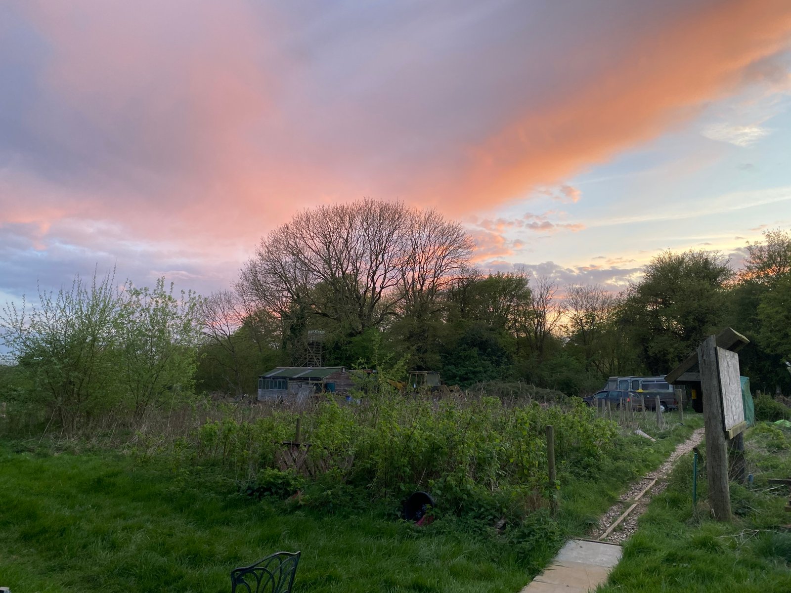 Evening sky over Green Heart Farm